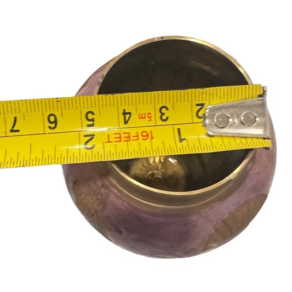 Vintage Brass Ginger Jar Purple Sea Creature Themed  Enamel Lidded  7in
Preloved - Picture 5 of 10